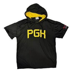 Pittsburgh PGH Short Sleeve Hoodie Mens XL Black Yellow Lightweight SGA